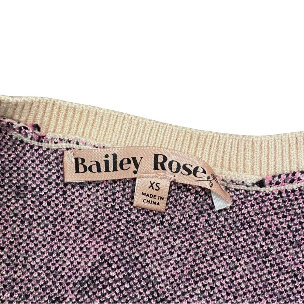 Bailey Rose Knit Crop Top Tank With Pink Black Daisy Flowers Size XS Cream - Picture 5 of 5